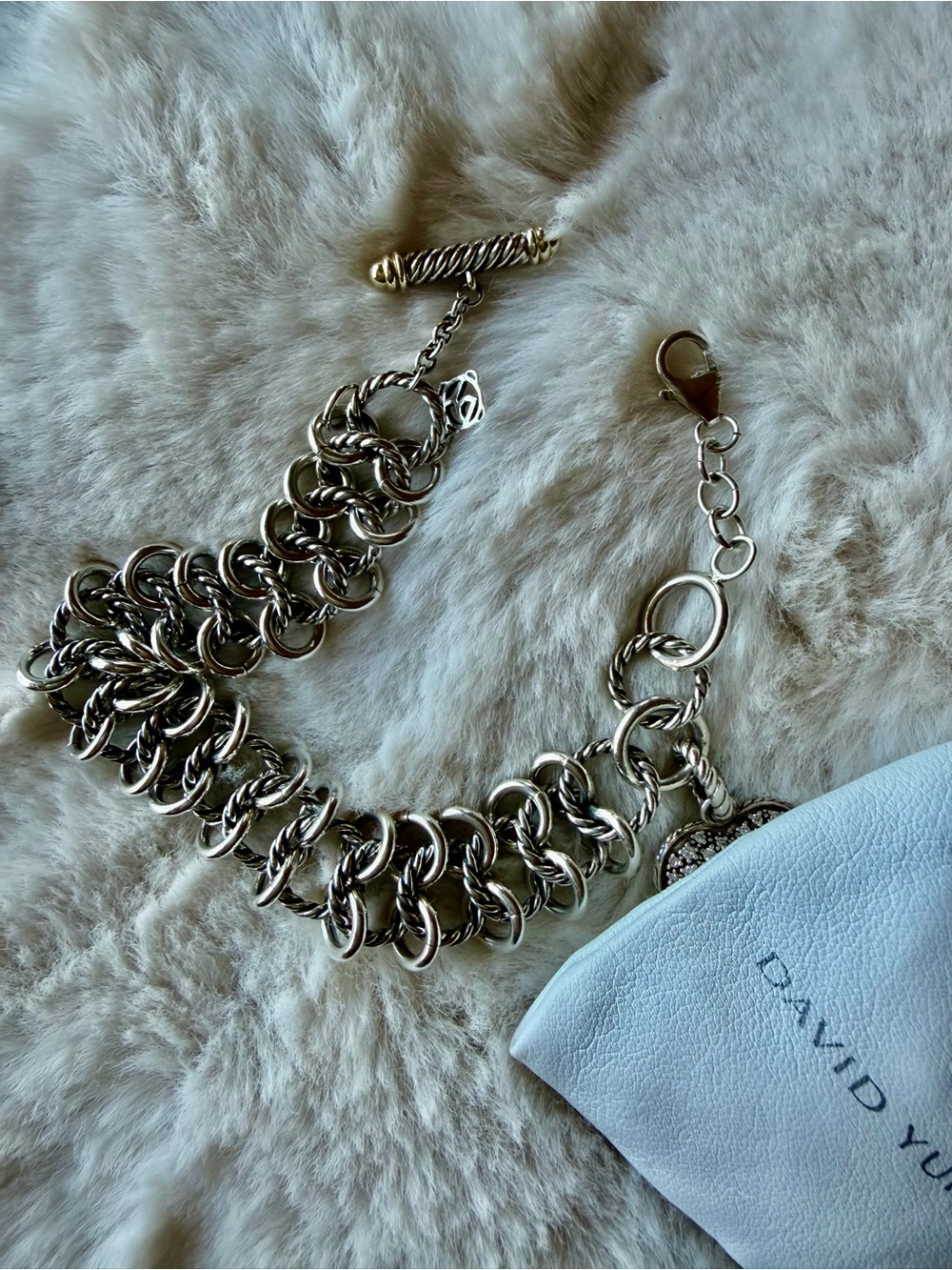 David Yurman Sterling Silver Atlas Chain, Multi-Link Bracelet - Picture 2 of 6
